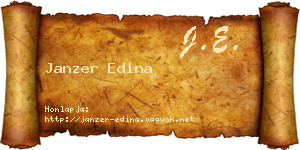 Janzer Edina névjegykártya