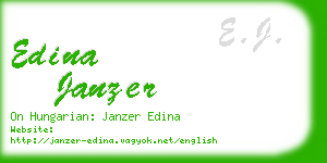 edina janzer business card